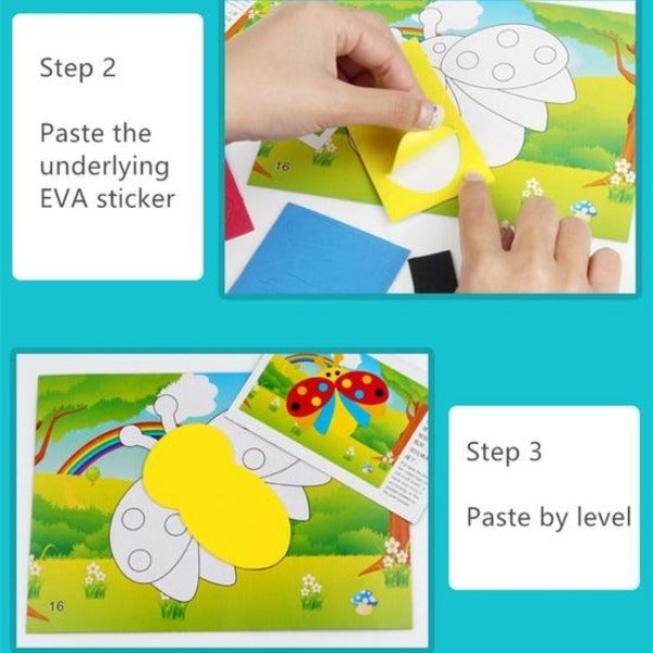 10-Piece 3D EVA Cartoon Foam Sticker Puzzle