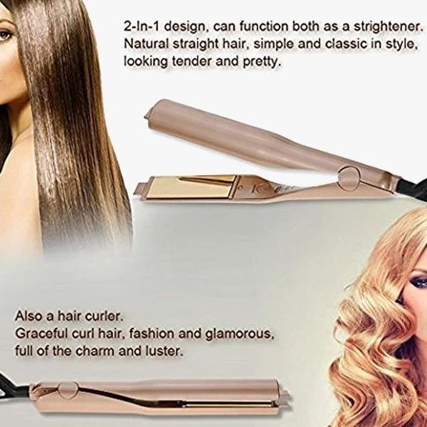 Rose Gold 2 in 1 hair straightener plus curler