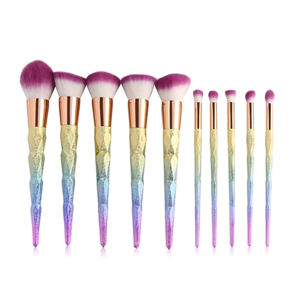 10 Piece Magical Rainbow Makeup Brush Set