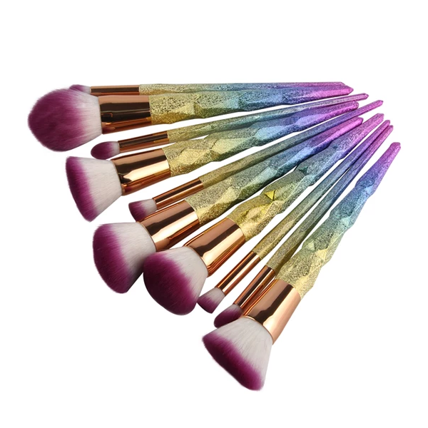 10 Piece Magical Rainbow Makeup Brush Set