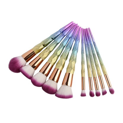 10 Piece Magical Rainbow Makeup Brush Set