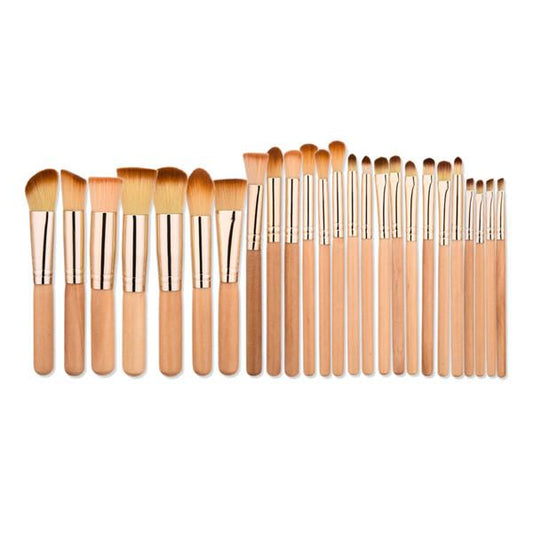 24 Piece Wooden Master Makeup Brush Set