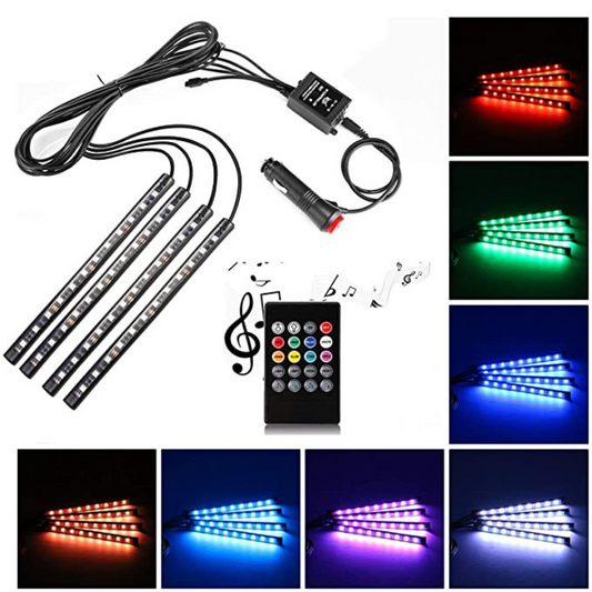 12V Multicolor Car Interior Light With Wireless Remote