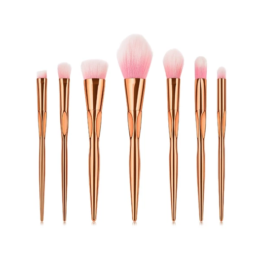 7 Piece Diamond Hologram Makeup Brush Set