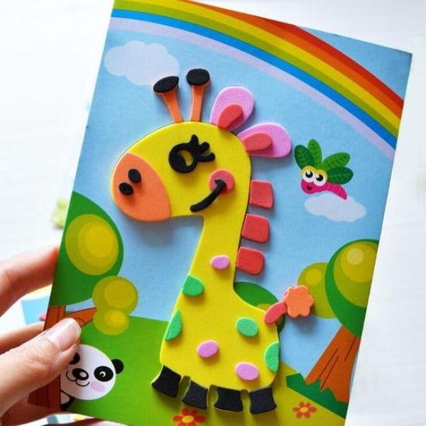 10-Piece 3D EVA Cartoon Foam Sticker Puzzle