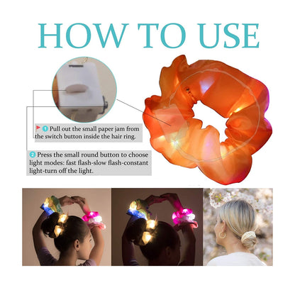 LED Luminous Hair Scrunchies - Set of 2