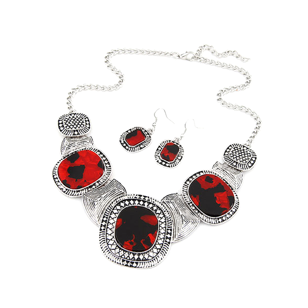 Rhinestone Statement Necklace Set - Florence Scovel - 1