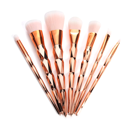 11 Piece Gold Jewel Mermaid Makeup Brush Set