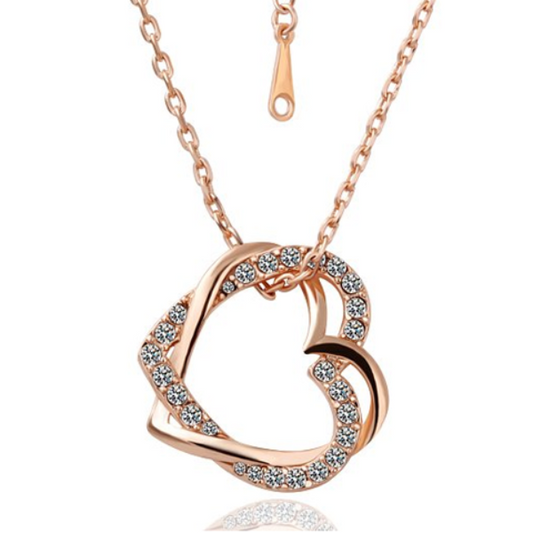 Crystal Double Heart Necklaces - Florence Scovel - 1