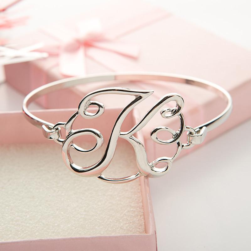 Monogram Initial Script Bracelet with Free Gift Box - Ashley Jewels - 8