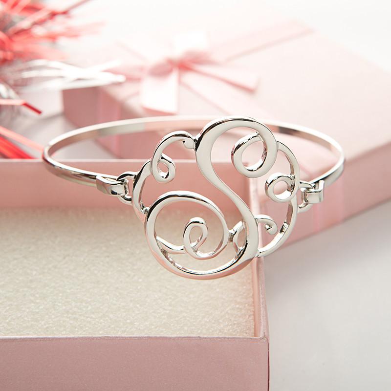 Monogram Initial Script Bracelet with Free Gift Box - Ashley Jewels - 7