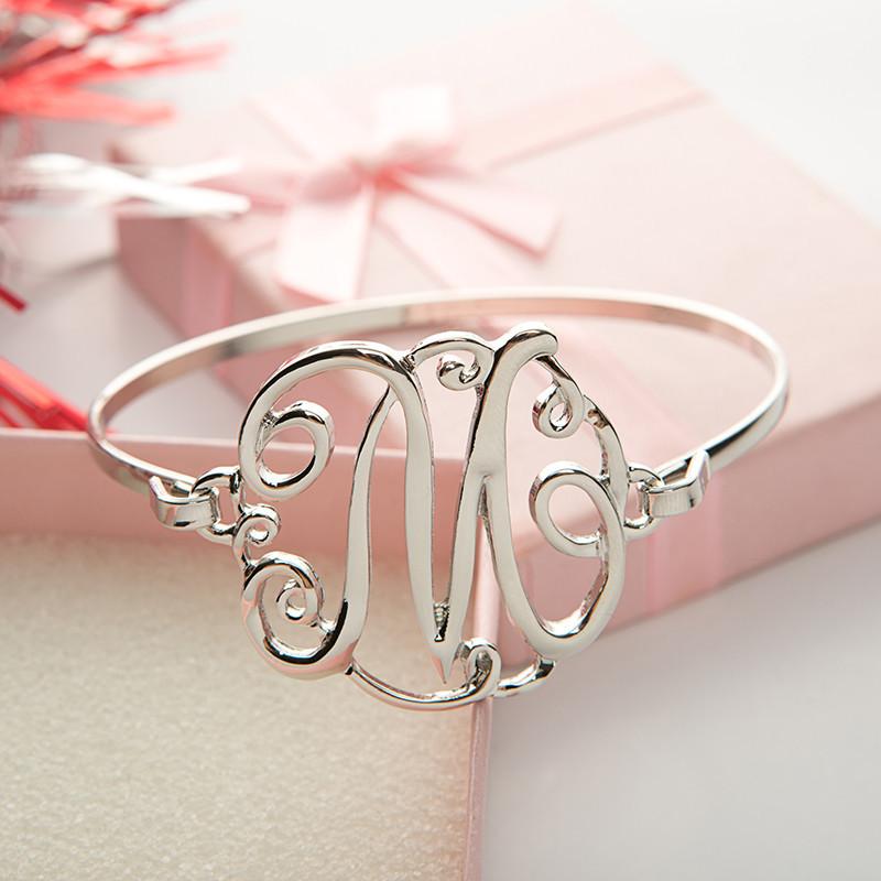 Monogram Initial Script Bracelet with Free Gift Box - Ashley Jewels - 1