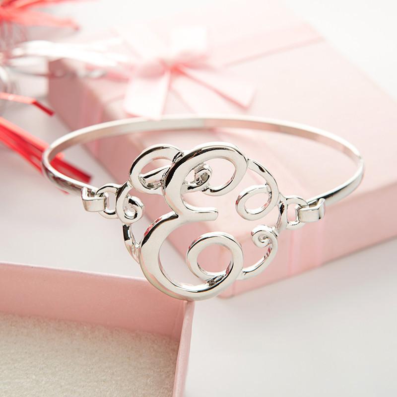 Monogram Initial Script Bracelet with Free Gift Box - Ashley Jewels - 6