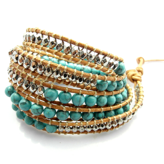 Turquoise Desert Hex Wrap Bracelet - Florence Scovel - 1