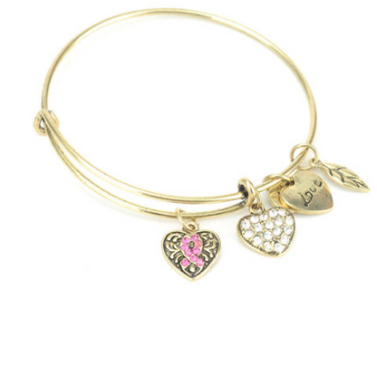 Pink Ribbon Charm Bangle - Florence Scovel - 3