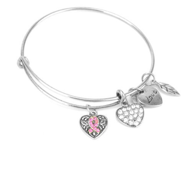 Pink Ribbon Charm Bangle - Florence Scovel - 1