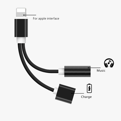 2 in 1 Earphone & Lightning Adapter for iPhone 7 | 7Plus