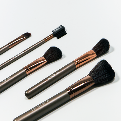 24 Piece Bronze Makeup Brush Set