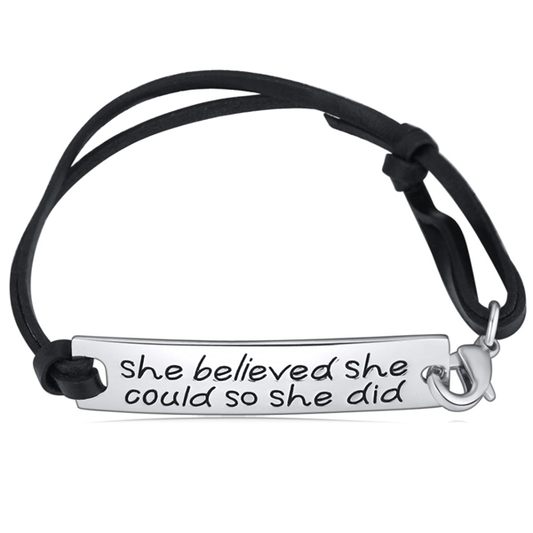 She Believed She Could So She Did Hand Stamped Bracelet - Florence Scovel - 1