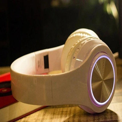 Bluetooth headphones with LED light