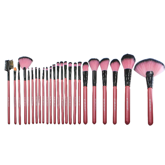 24 Piece Hot Pink Brush Set