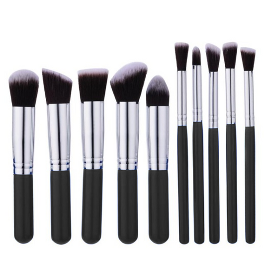 10 Piece Mini Travel Kabuki Makeup Brush Set