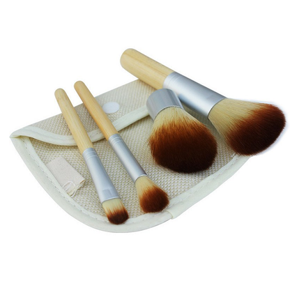 4 Piece Bamboo Brush Set – Eco-Friendly and Travel-Friendly