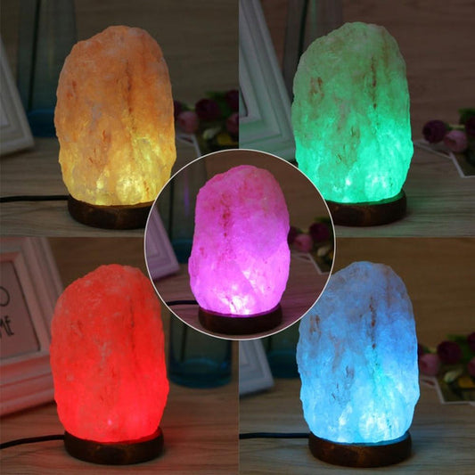 Classic Himalayan Salt Lamp With Wooden Base