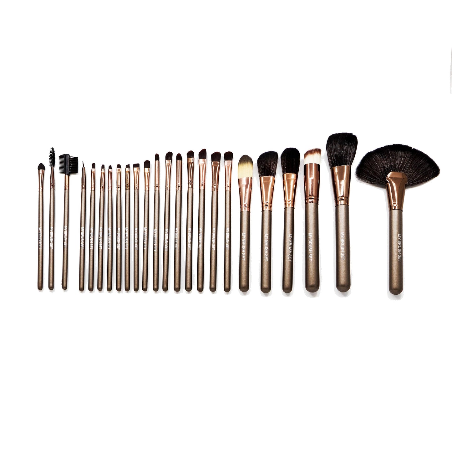 24 Piece Bronze Makeup Brush Set